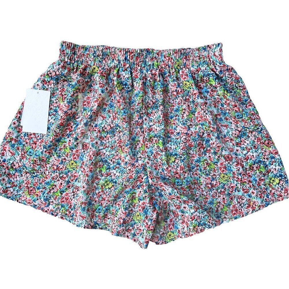Frenchi Pleated Floral Womens Mid-Rise Lightweight Casual Shorts Size M - Picture 6 of 7